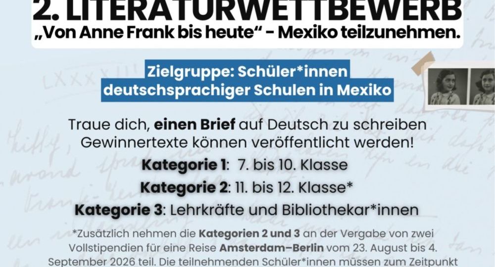 2er Literaturwettbewerb Briefe an Ana Frank