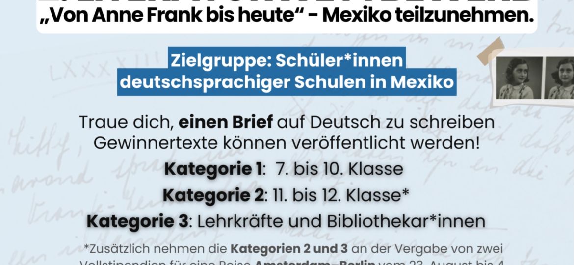 2er Literaturwettbewerb Briefe an Ana Frank